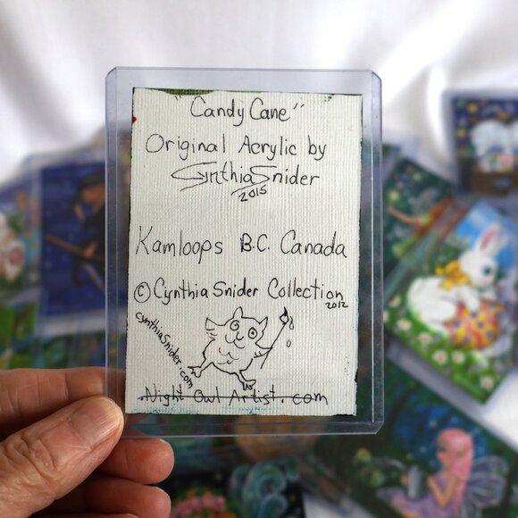 Miniature Art - ACEO - Fairy Art - Cute Animal Art - Art Cards for Trading - Picture 2 of 13